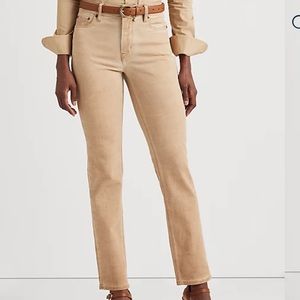 NWOT Lauren RALPH LAUREN High-Rise Straight Ankle Jean Birch Tan Wash Size 6